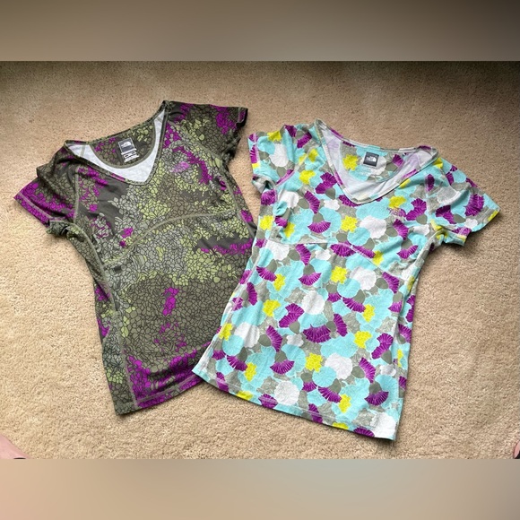 The North Face Tops - Lot of 2 The North Face Women’s Colorful Print Tee Shirts - M - VGUC - Stretch